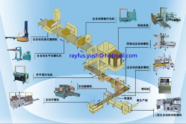 Automatic Packaging Line For Carton Box Erecting Filling Sealing Strapping Stacking