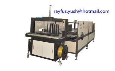 Inline Carton Box Stitching Machine Pp Belt Heated Joint With Automatic Folder Gluer Stitcher