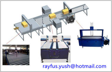 Inline Carton Box Stitching Machine Pp Belt Heated Joint With Automatic Folder Gluer Stitcher