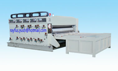 Semi Auto Carton Box Manufacturing Machine / Flexo Printer Slotter Machine Chain Feeder