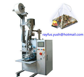 Pyramid Triangle Bag Automatic Plastic Pouch Packing Machine With Thread Tag In Outer