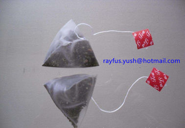 Pyramid Triangle Bag Automatic Plastic Pouch Packing Machine With Thread Tag In Outer