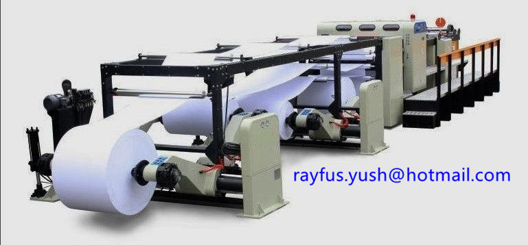 Automatic High Speed Rotary Paper Sheeter Stacker Four Roll Edge Align Cutting